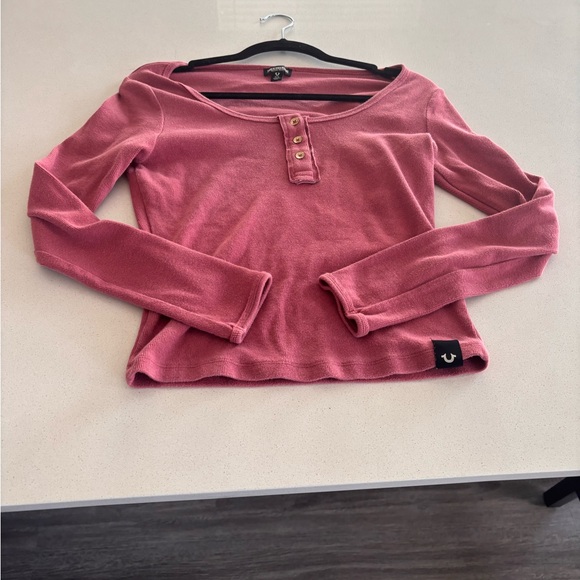 True Religion Dusty Rose Long Sleeve Tee y2k - Picture 1 of 8